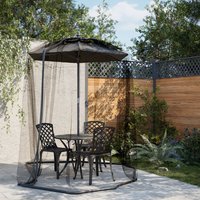 Berkfield Home Mosquito Net for Umbrella 220 Mesh Black Φ300x230 cm | Size: 300x230 cm