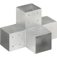 Berkfield Home Post Connector X Shape Galvanised Metal 101x101 mm in Silver