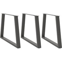 Berkfield Home Dining Table Legs V-Shape 3 pcs Anthracite 100x(72-73.3) cm Steel in Black