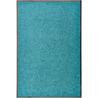 Berkfield Home Doormat Washable Cyan 60x90 cm in Black