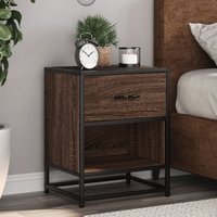 Berkfield Home Bedside Cabinet Brown Oak 40x31x50 cm Engineered Wood | Size: 40 x 31 x 50 cm