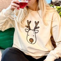 Leopard Print Reindeer Christmas Jumper