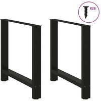 Berkfield Home Coffee Table Legs Black 2 pcs 70x(72-73) cm Steel