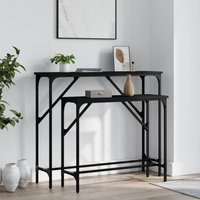 Berkfield Home Console Tables 2 pcs Black Engineered Wood