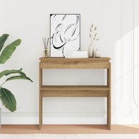 Berkfield Home Console Table Artisan Oak 80x30x80 cm Engineered Wood in Brown | Size: 80 x 30 x 80 cm