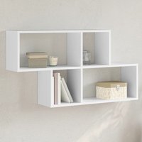 Berkfield Home Wall Shelf White 100x20x53 cm Engineered Wood | Size: 100 x 20 x 53 cm