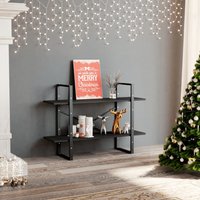 Berkfield Home 2-Tier Book Cabinet Grey 100x30x70 cm Engineered Wood | Size: 100 x 30 x 70 cm