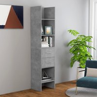 Berkfield Home Book Cabinet Concrete Grey 40x35x180 cm Engineered Wood | Size: 40 x 35 x 180 cm