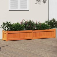 Berkfield Home Garden Planter Wax Brown 180x31x31 cm Solid Wood Pine | Size: 180 x 31 x 31 cm