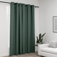Berkfield Home Linen-Look Blackout Curtains with Grommets Green 290x245cm | Size: 290x245 cm