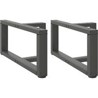 Berkfield Home Coffee Table Legs T-Shaped 2 pcs Anthracite 70x25x(30-31) cm Steel in Black