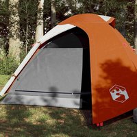 Berkfield Home Camping Tent Dome 3-Person Orange Waterproof