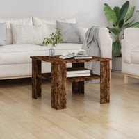 Berkfield Home Coffee Table Smoked Oak 60x60x42 cm Engineered Wood in Brown | Size: 60 x 60 x 42 cm