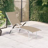 Berkfield Home Sun Lounger Textilene & Aluminium Cream in Beige