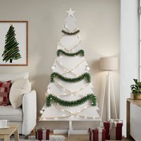 Berkfield Home Wooden Christmas Tree for Decoration White 180 cm Solid Wood Pine