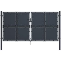 Berkfield Home Garden Gate Steel 300x125 cm Anthracite