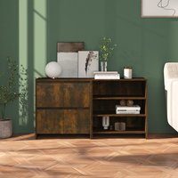 Berkfield Home 2 Piece Sideboard Smoked Oak Engineered Wood in Brown
