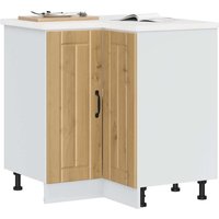 Berkfield Home Kitchen Corner Base Cabinet Lucca Artisan Oak Engineered Wood in Brown