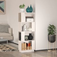 Berkfield Home Book Cabinet/Room Divider White 51x25x132 cm Solid Wood Pine | Size: 51 x 25 x 132 cm
