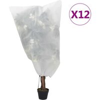 Berkfield Home Plant Fleece Covers with Drawstring 12 pcs 70 g/m² 0.8x1.2 m in White