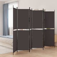 Berkfield Home 6-Panel Room Divider Brown 300x200 cm Fabric