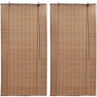 Berkfield Home Bamboo Roller Blinds 2 pcs 80 x 160 cm Brown