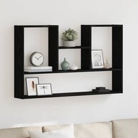 Berkfield Home Wall Shelf Black Oak 99x15x60 cm Engineered Wood | Size: 99 x 15 x 60 cm