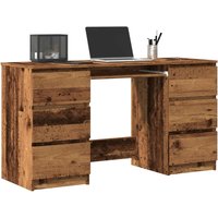 Berkfield Home Writing Desk Old Wood 140x50x77 cm Engineered Wood in Brown | Size: 140 x 50 x 77 cm