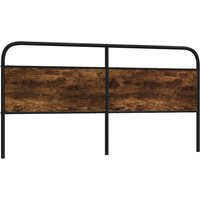 Berkfield Home Headboard Smoked Oak 180 cm Steel & Engineered Wood in Brown