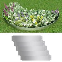 Berkfield Home Lawn Fences 5 pcs Galvanised Steel 100x19 cm in Silver