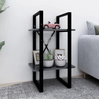 Berkfield Home 2-Tier Book Cabinet Grey 40x30x70 cm Engineered Wood | Size: 40 x 30 x 70 cm