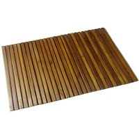 Berkfield Home Acacia Bath Mat 80 x 50 cm in Brown