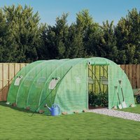 Berkfield Home Greenhouse with Steel Frame Green 16 m² 4x4x2 m