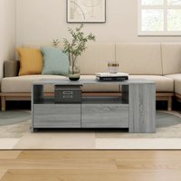 Berkfield Home Coffee Table Grey Sonoma 102x55x42 cm Engineered Wood | Size: 102 x 55 x 42 cm