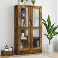 Berkfield Home Vitrine Cabinet Smoked Oak 82.5x30.5x150 cm Engineered Wood in Brown