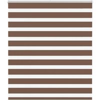 Berkfield Home Zebra Blind Brown 130x150 cm Fabric Width 125.9 cm Polyester