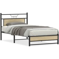 Berkfield Home Bed Frame without Mattress Sonoma Oak 107x203 cm Engineered Wood in Brown