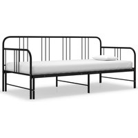 Berkfield Home Pull-out Sofa Bed Frame Black Metal 90x200 cm
