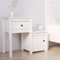 Berkfield Home Bedside Cabinet White 79.5x38x65.5 cm Solid Wood Pine