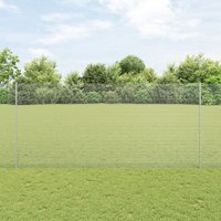 Berkfield Home Welded Wire Fence with 10 U Posts Silver 1.4x10 m Steel