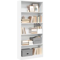 Berkfield Home Bookcase White 80x24x176 cm Engineered Wood | Size: 80 x 24 x 176 cm