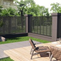 Berkfield Home Louver Fence WPC 180x180 cm Dark Grey