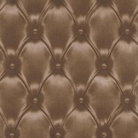 Rasch Becker Leather Diamond Pattern Metallic Padded Faux Effect Wallpaper in Brown