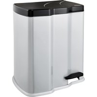Keeeper Pedal Bin with 2 Waste Compartments 7 Litre + 15 Litre in Silver