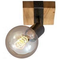 Gunmetal Wood 1xE27 25W Requires Bulb Spotlight