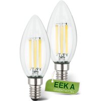 Set 2 E14 Candle Warm LED Bulbs Class