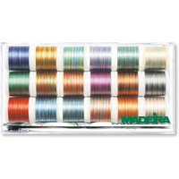 & C BOX POLYNEON ASTRO Clear Box Polyneon No.40 Multicolour 18 x 400m Spools Madeira