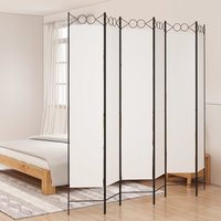 Berkfield Home 6-Panel Room Divider White 240x220 cm Fabric