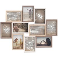 nielsen Accent Photo Collage Frame for 10 Pictures 4x6" - Mixed Wood Finishes in Natural