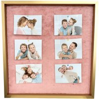 nielsen Memo Board with Fluffy Fabric Pin Board & Gold Frame in Pink